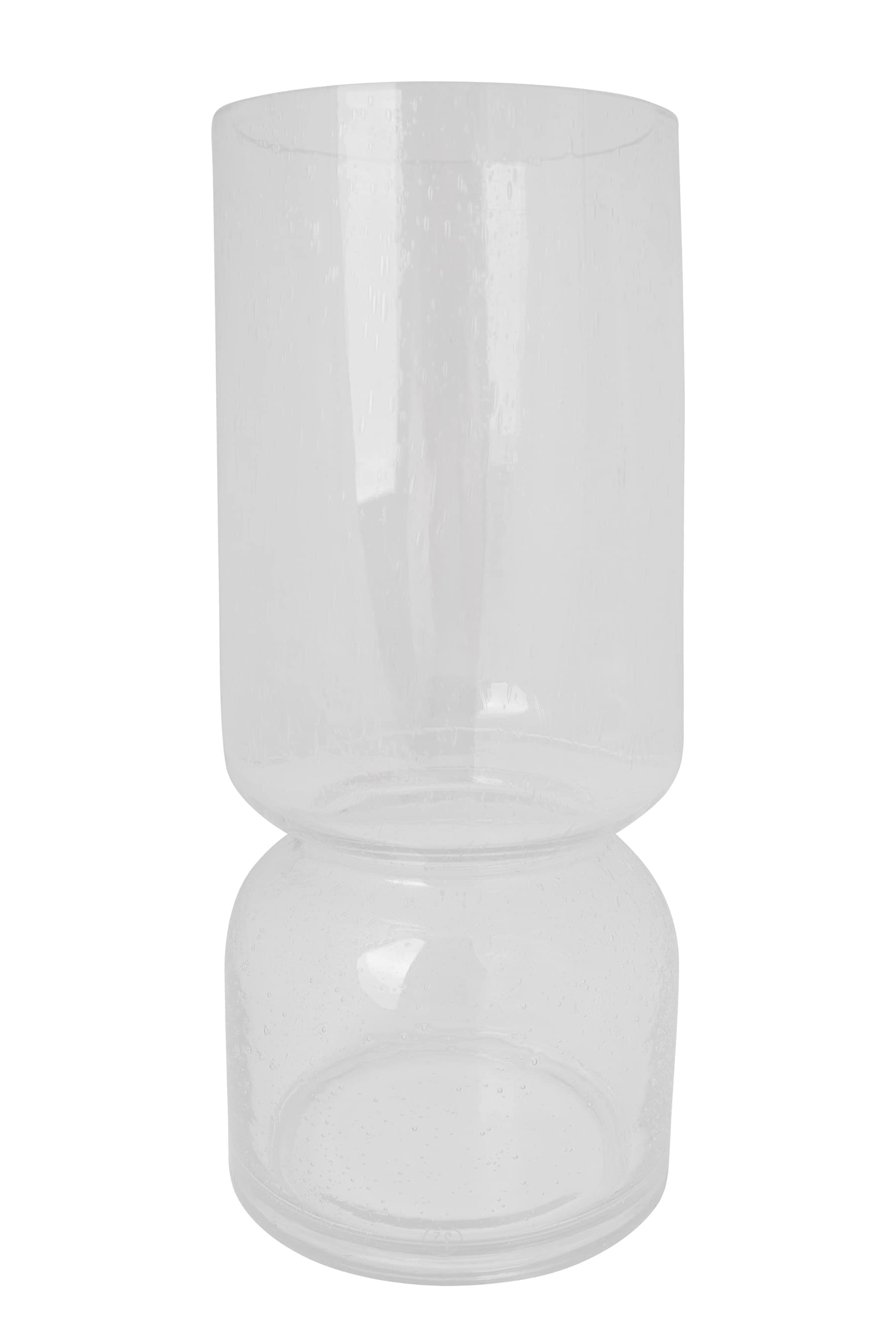 Glazen vaas met bubbeltjes L, transparant
