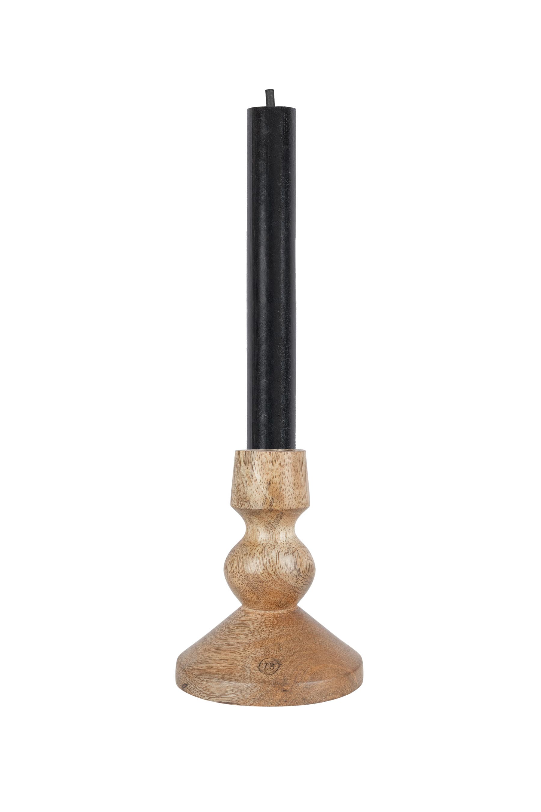 Houten kandelaar met bolling, L