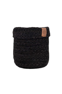 jute opbergmand 15x15cm zwart