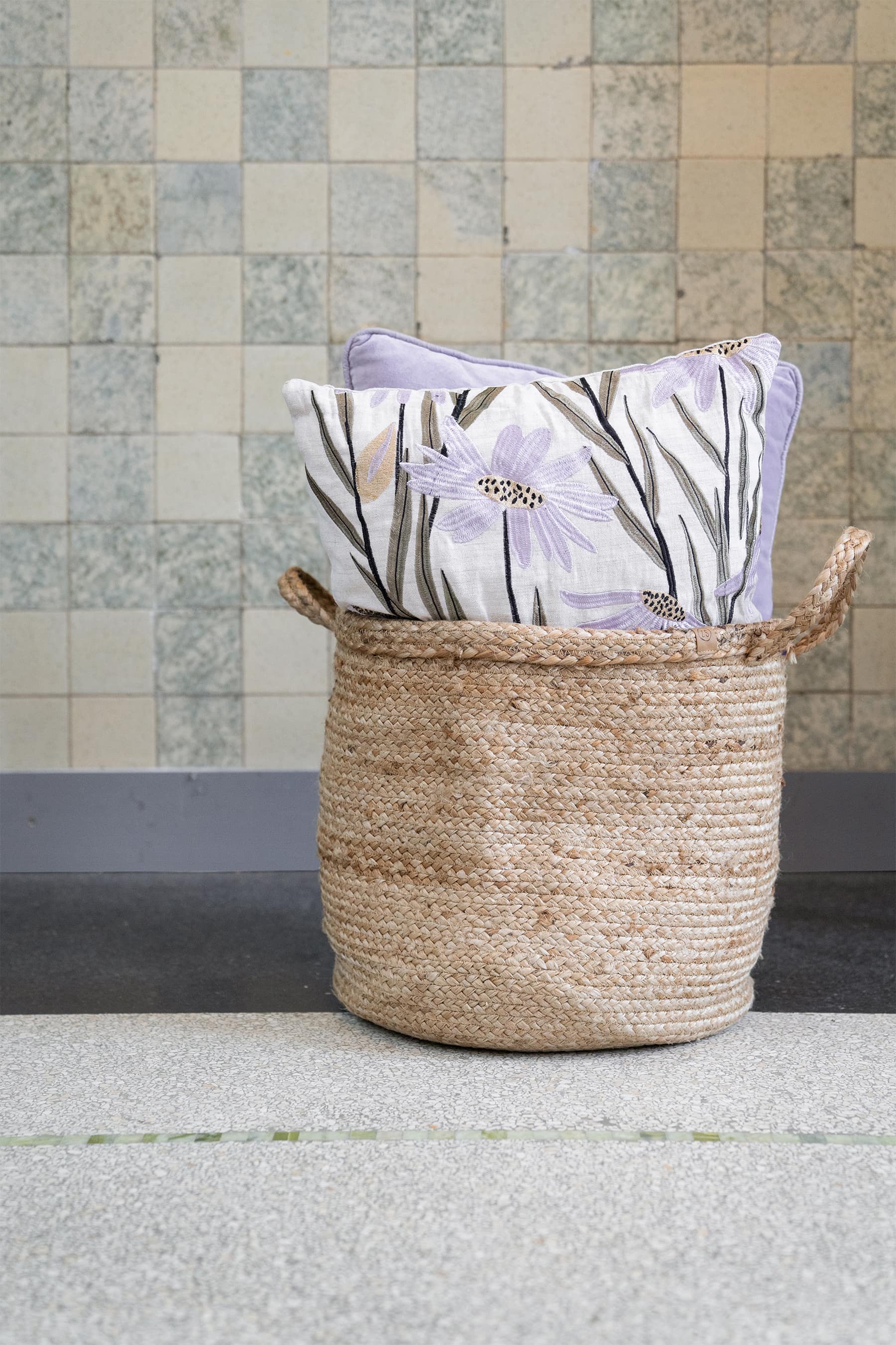 Jute opbergmand 33x38cm, naturel