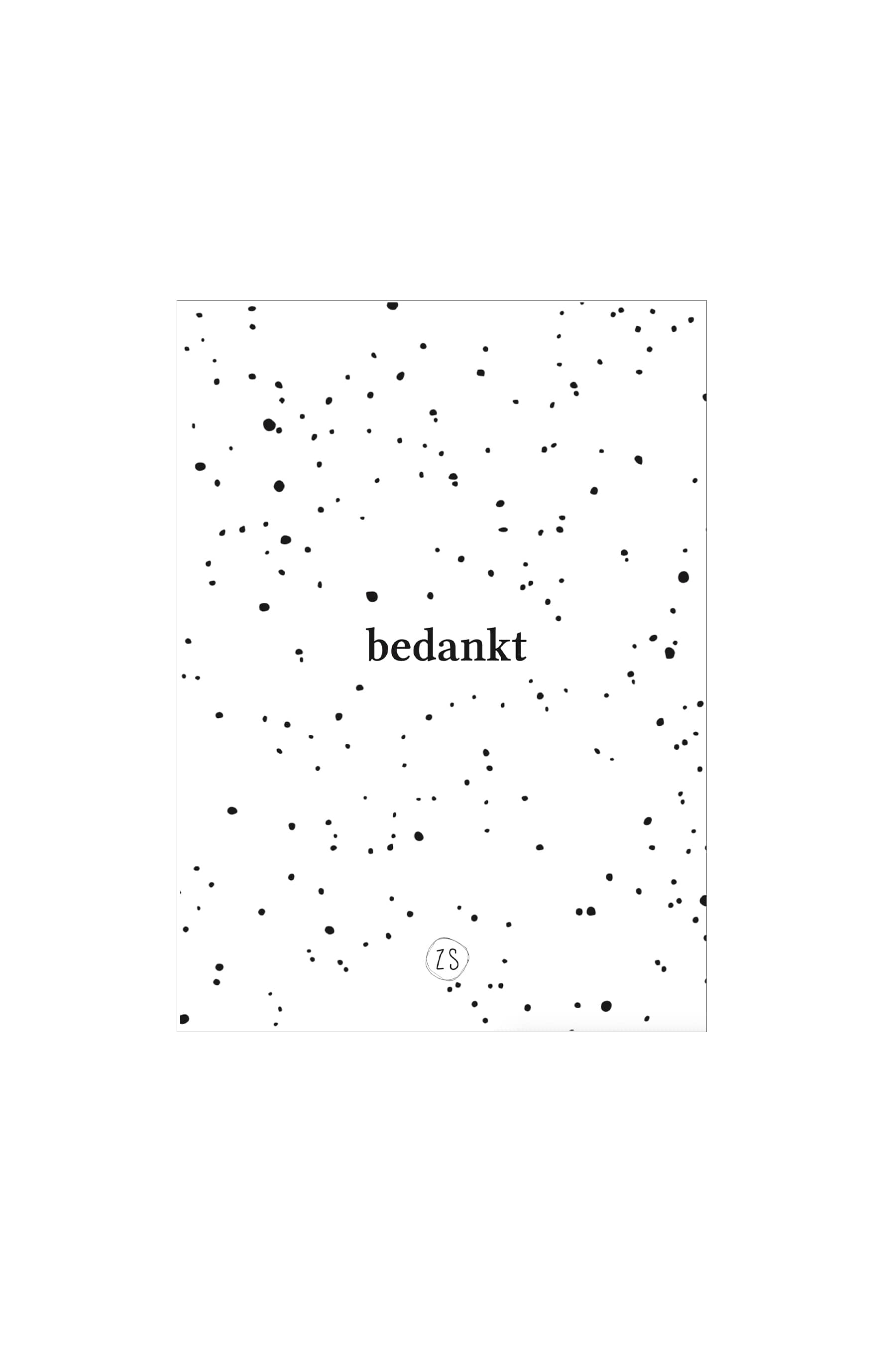 Kaart bedankt, gespikkeld wit