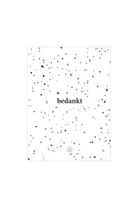 Kaart bedankt, gespikkeld wit