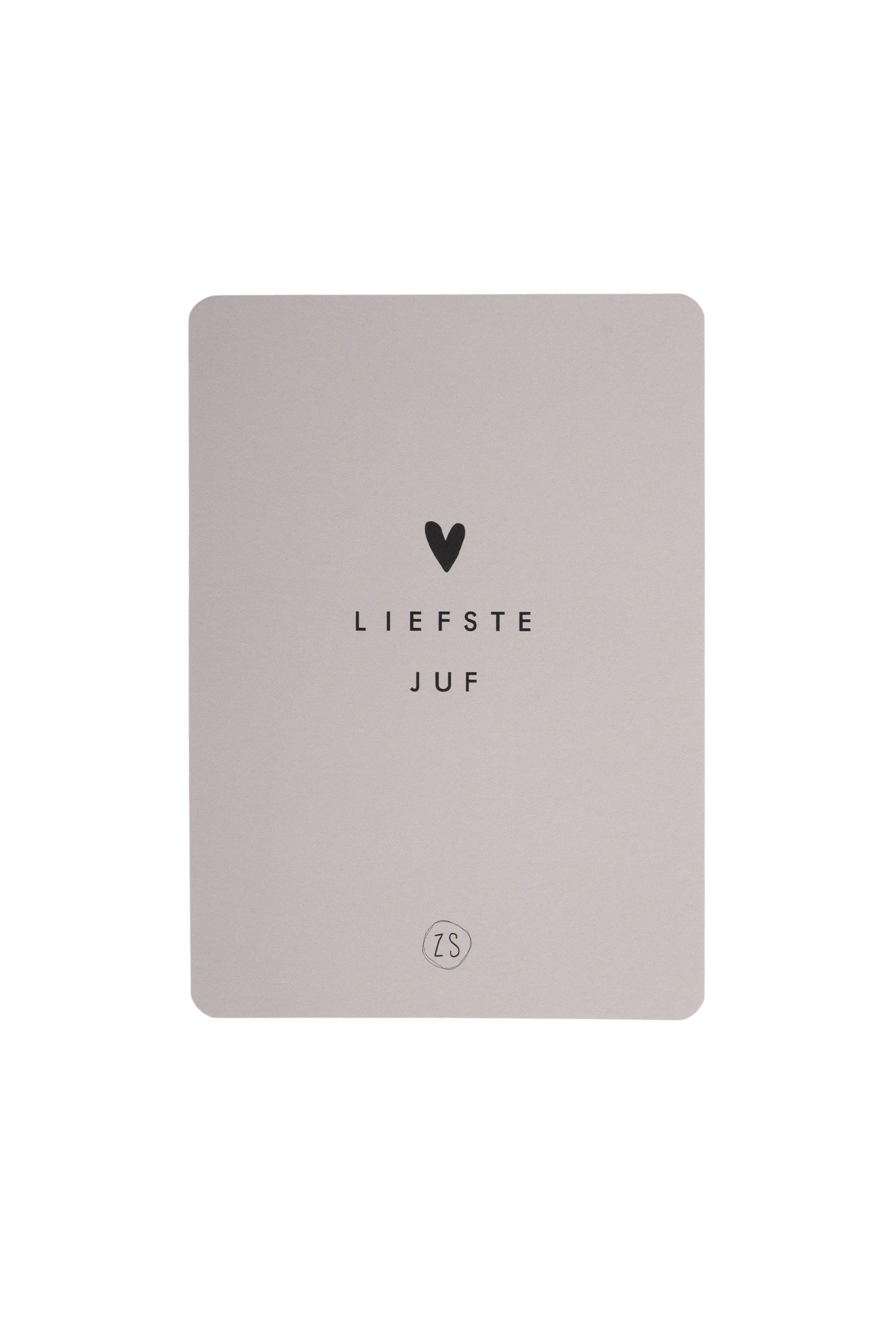 Kaart liefste juf zand