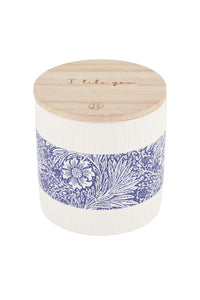 keramieken geurkaars met houten deksel bamboe i like you