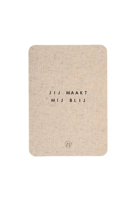 Linnen kaart met envelop, jij maakt mij blij