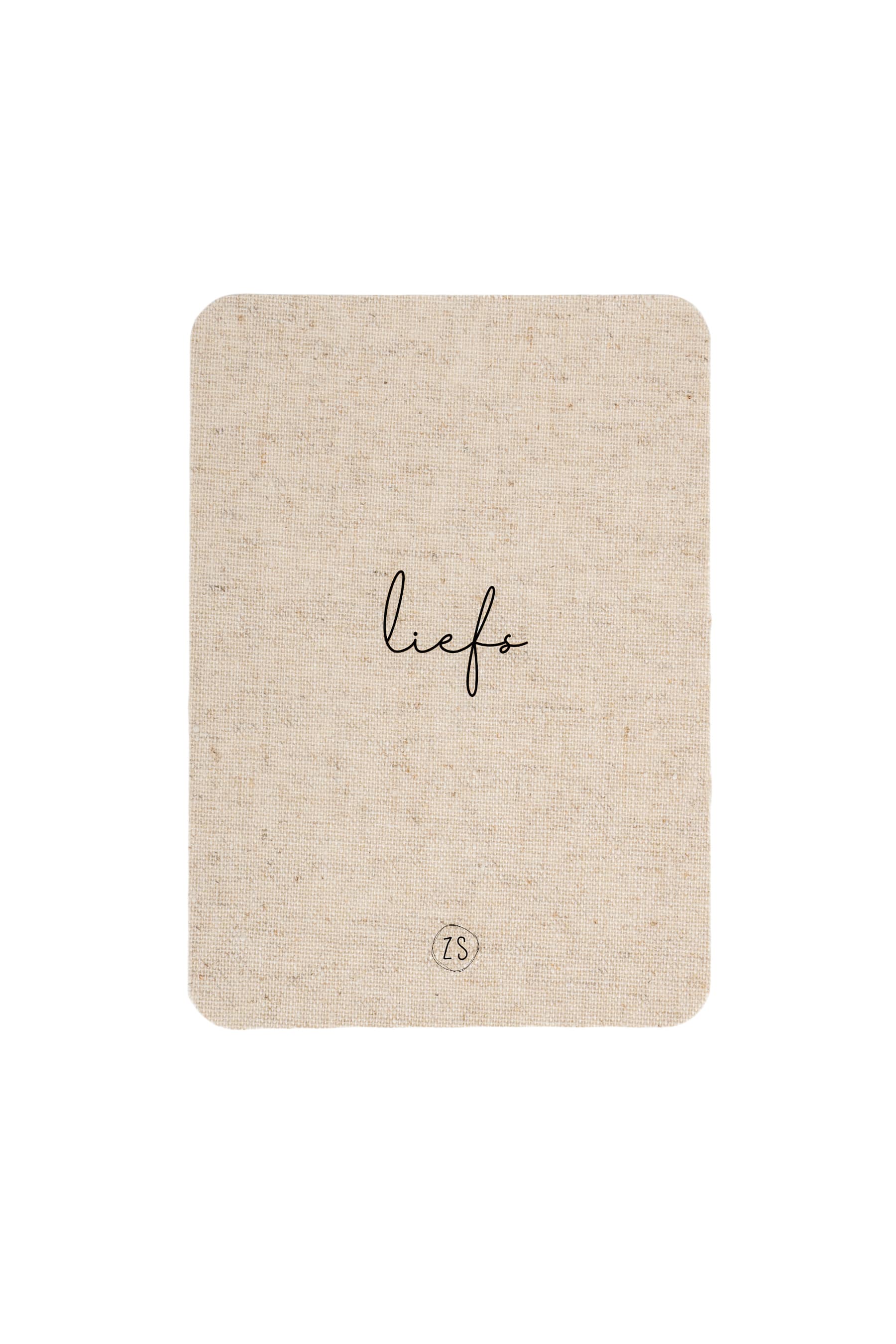 Linnen kaart met envelop, liefs