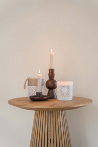 luxe geurkaars in koker bloemig off white