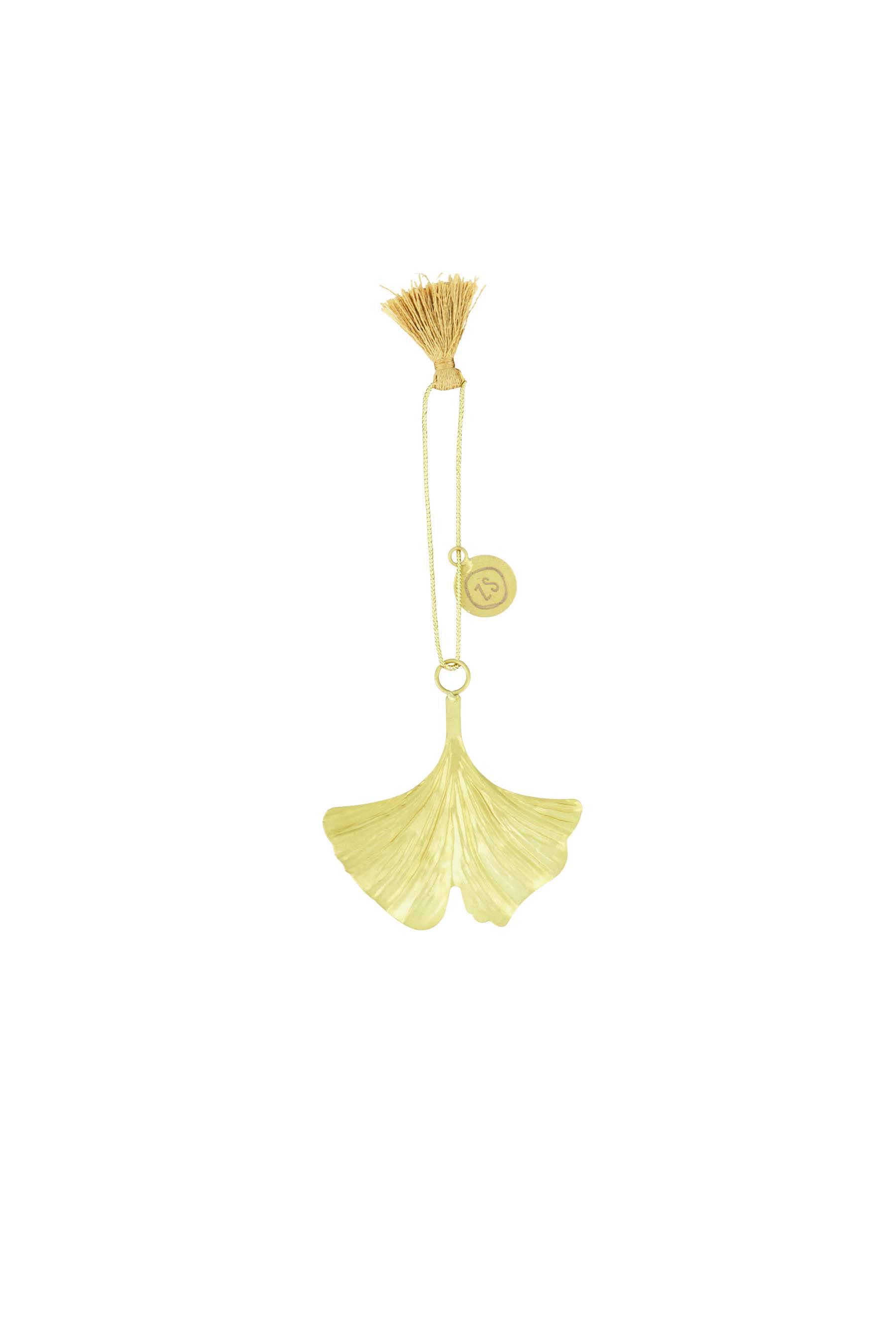 Metalen hanger ginkgo blad goud