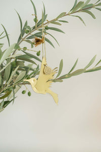 Metalen hanger vogel goud