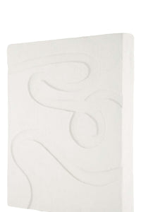 polystone ornament op sokkel streep off white