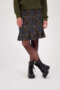 Rok met print, zwart