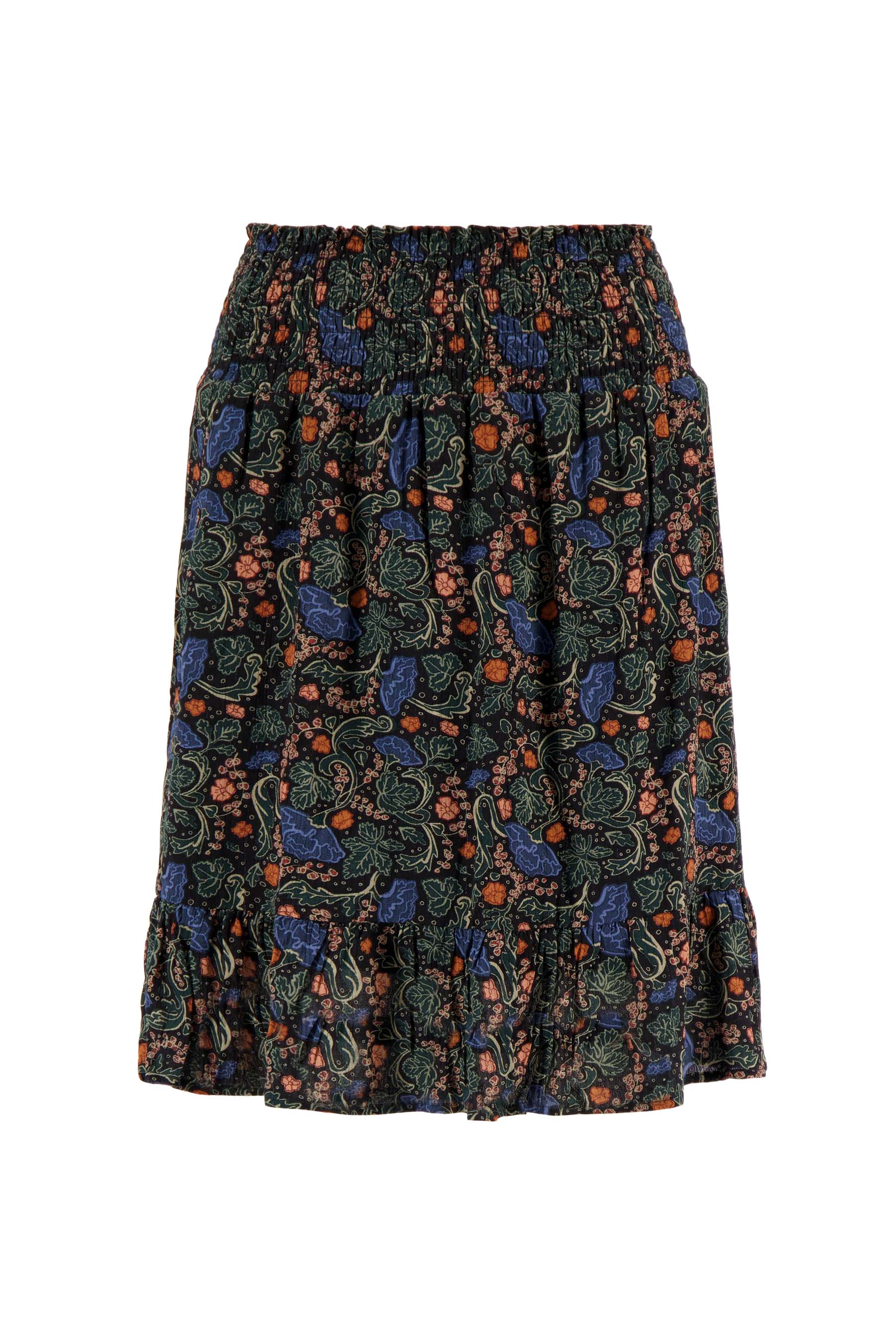 Rok met print, zwart