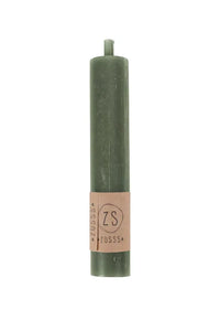 Rustiek kaarsje, 12cm, grijs-groen