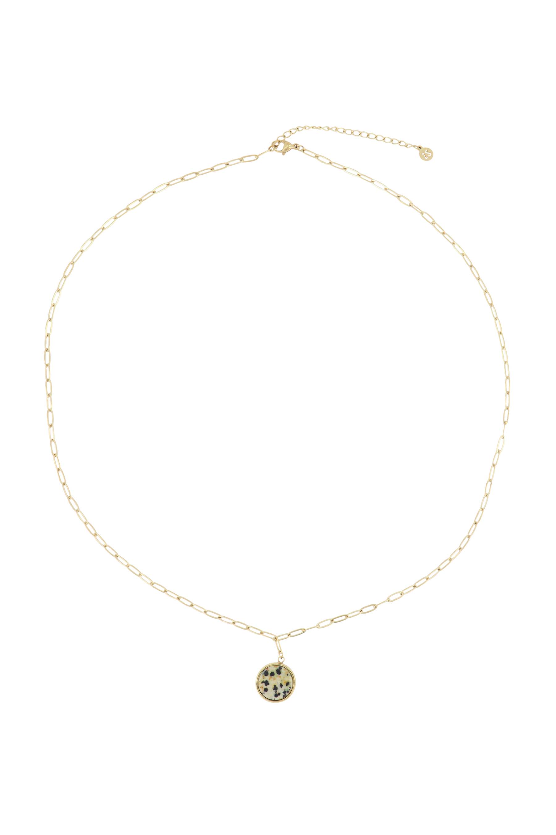 Schakelketting met muntje spikkels/goud