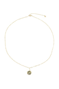 Schakelketting met muntje spikkels/goud