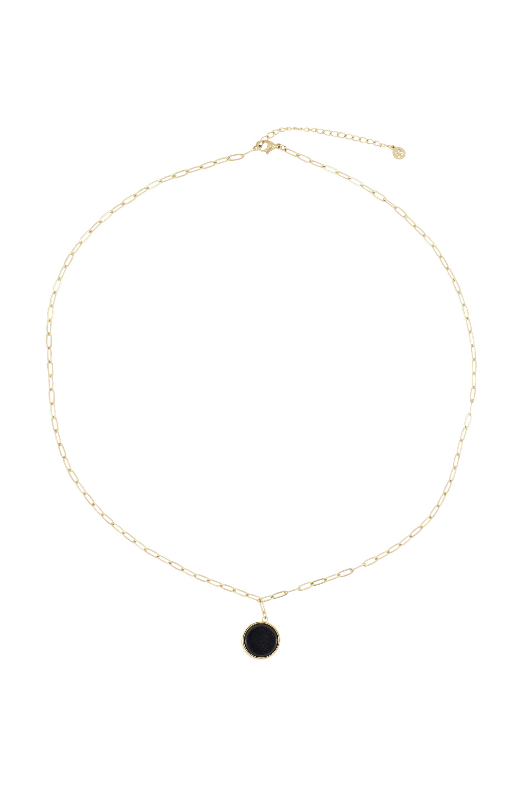 Schakelketting met muntje spikkels/goud