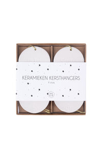 Set van 4 keramieken kersthangers