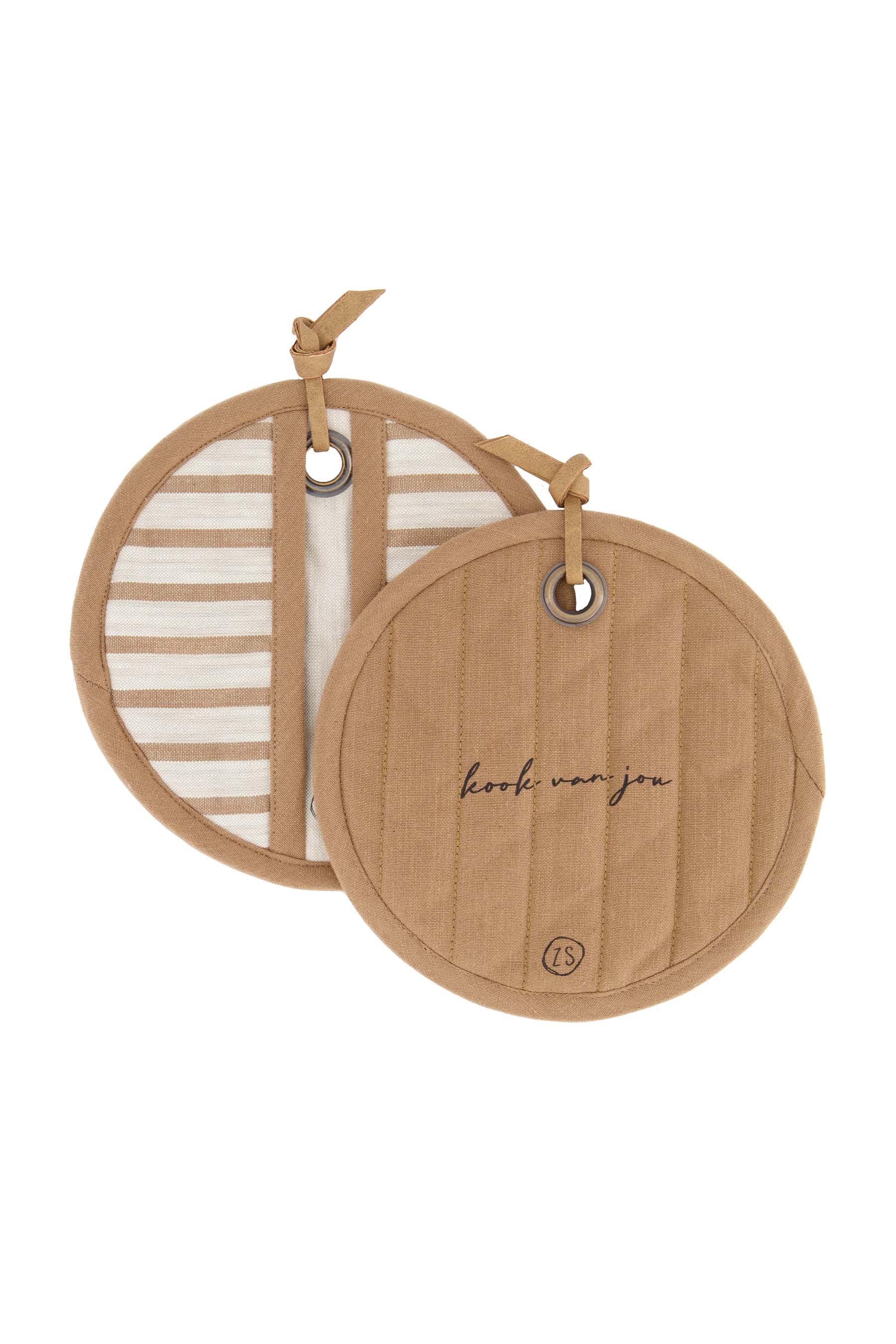 set van twee pannenlappen kook van jou