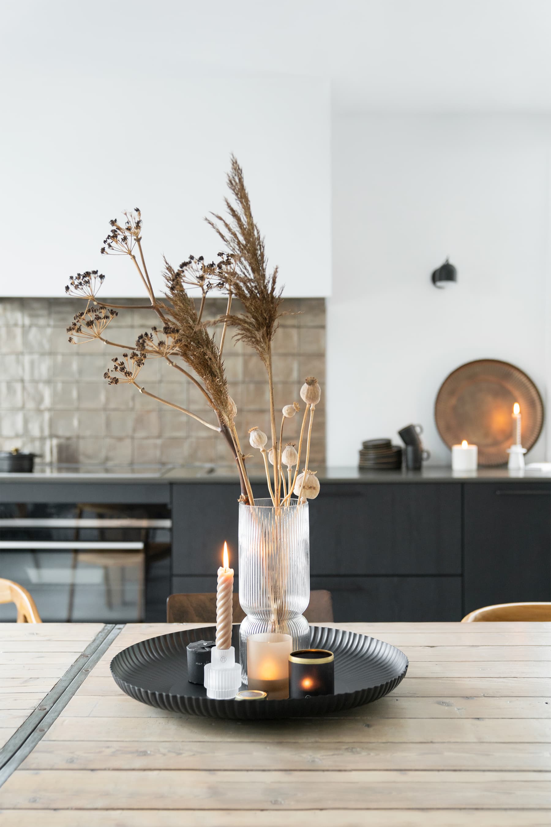stylingbord met ribbels 50cm metaal zwart