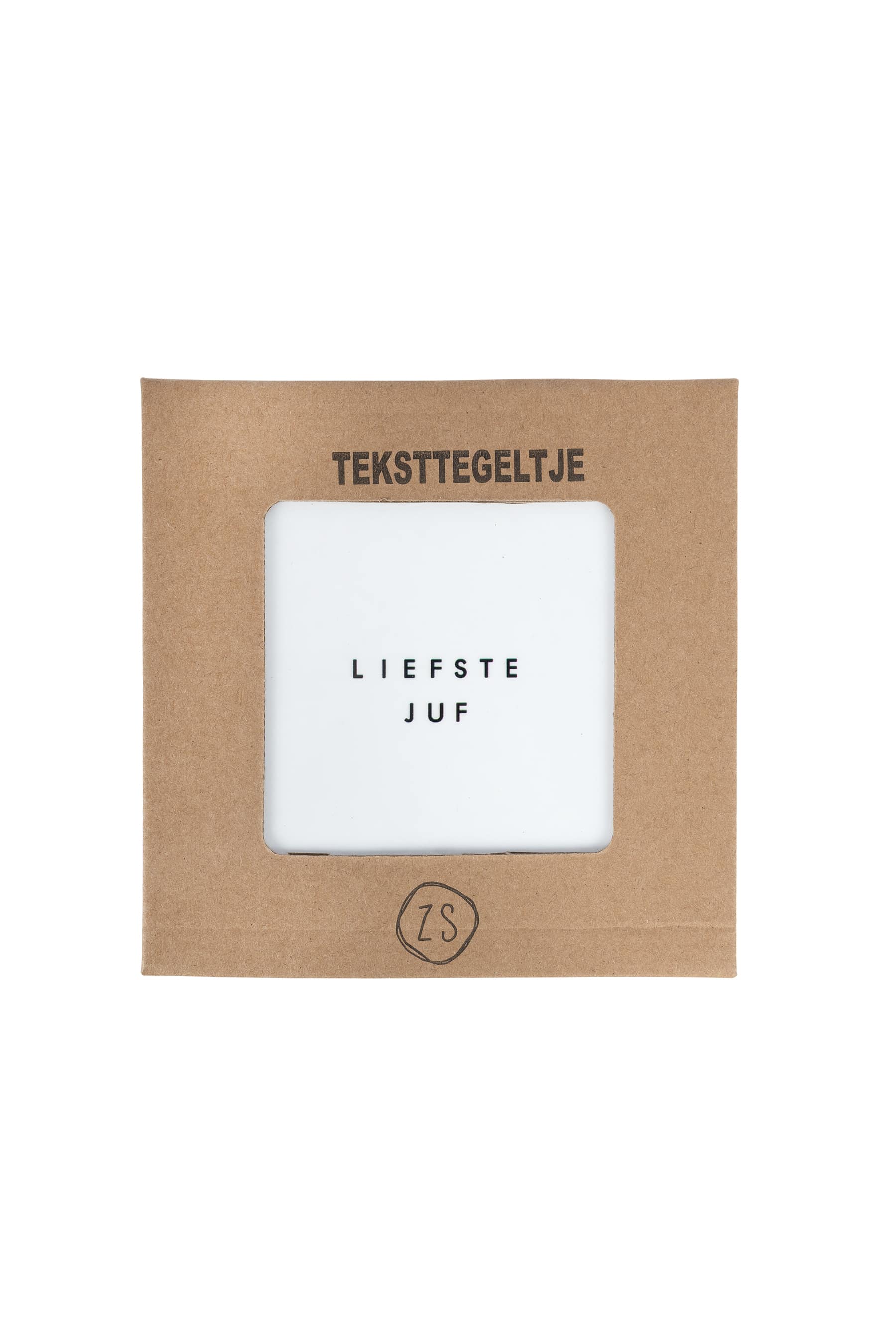 Teksttegeltje liefste juf wit