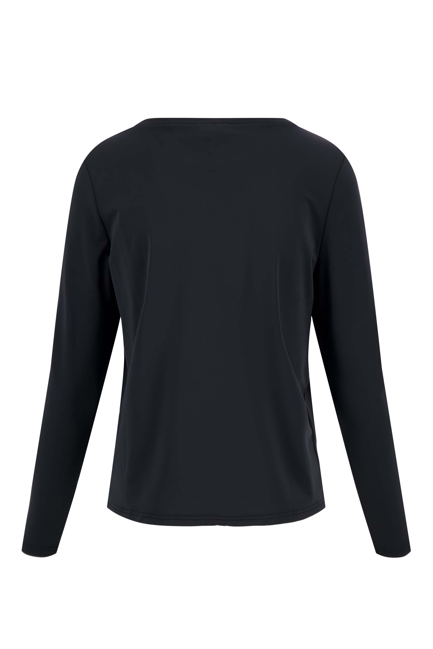 Travel top met boothals, zwart
