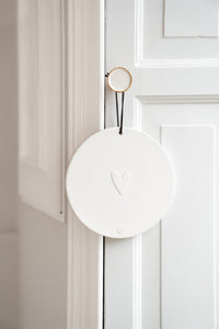 Wandbordje van keramiek hartje ø20cm, Wit