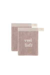 set van 2 washandjes veel liefs