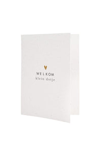 Wenskaart klein dotje gerecycled naturel