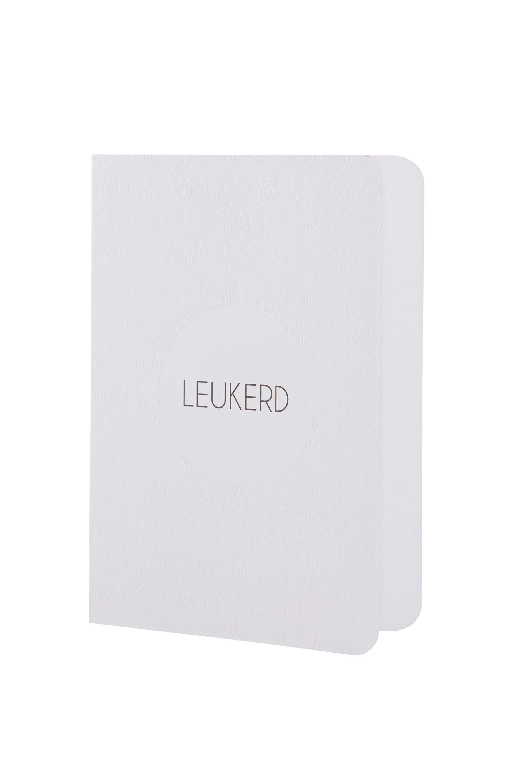 wenskaart leukerd lusjes reliëf wit