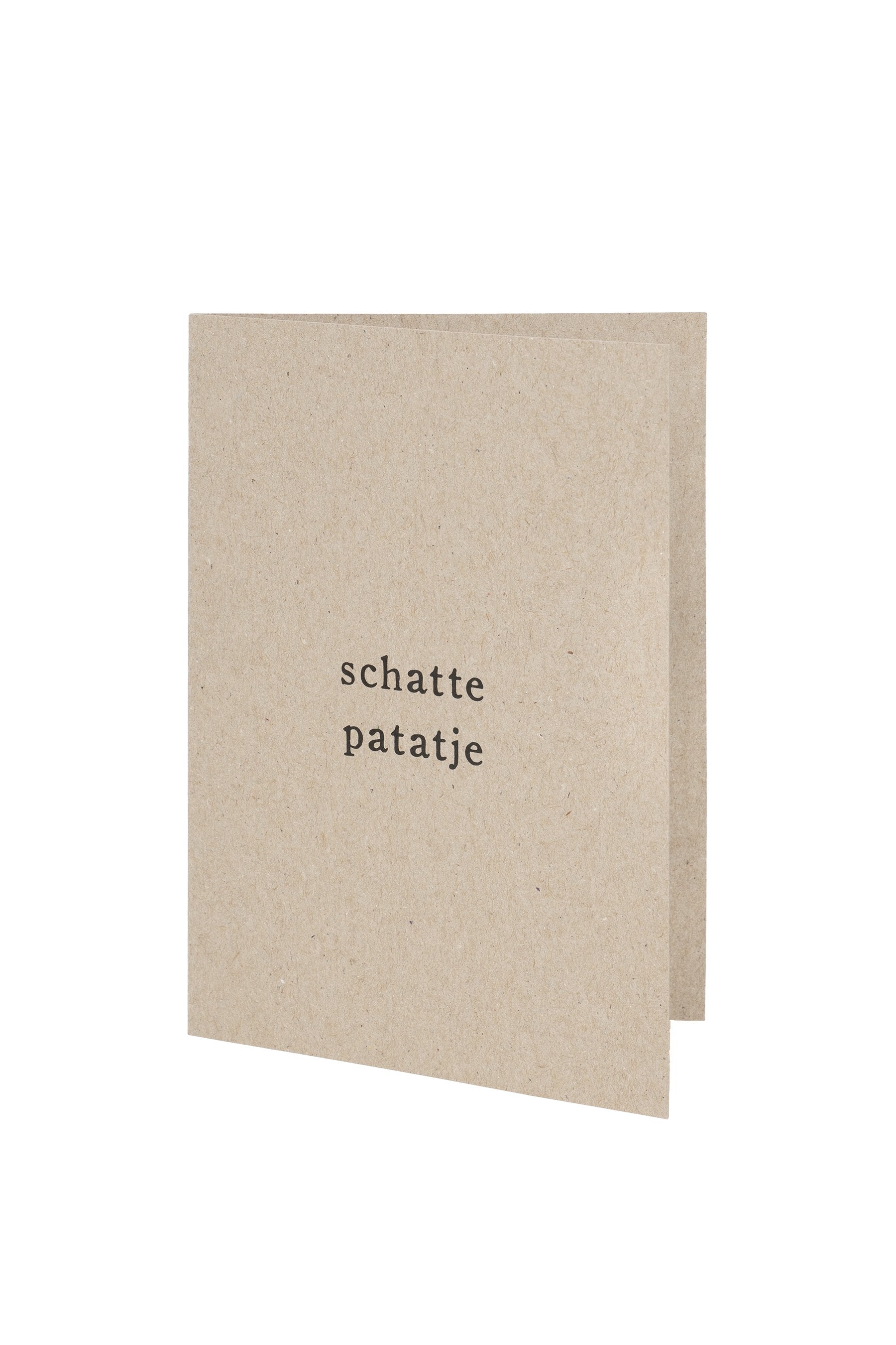 Wenskaart schattepatatje, Grijskarton