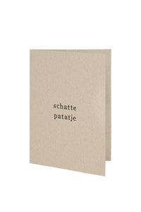 Wenskaart schattepatatje, Grijskarton