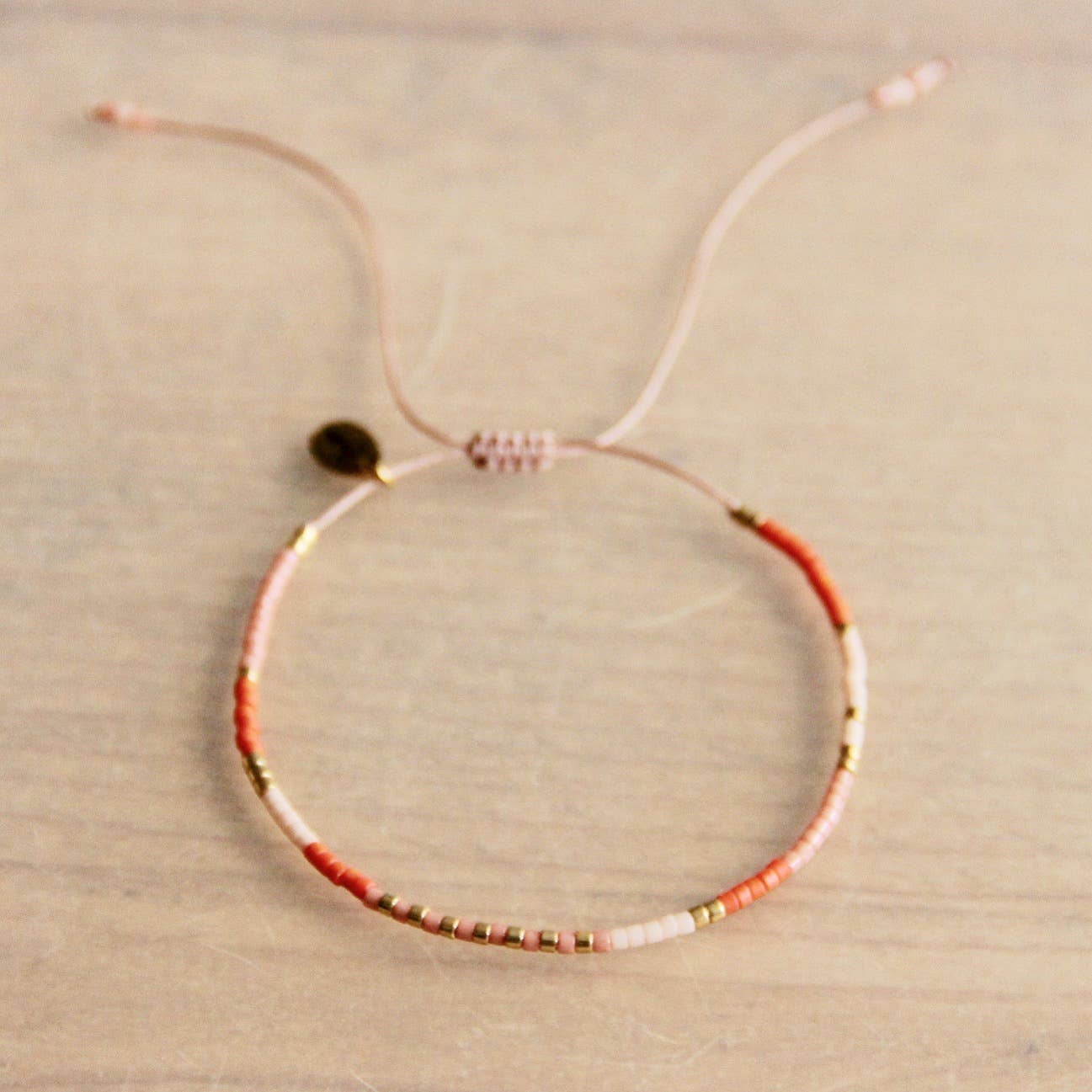 Miyuki bracelet orange/nude/salmon/goldplated