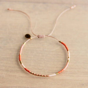 Miyuki bracelet orange/nude/salmon/goldplated