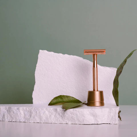 Safety razor + holder I rosé gold